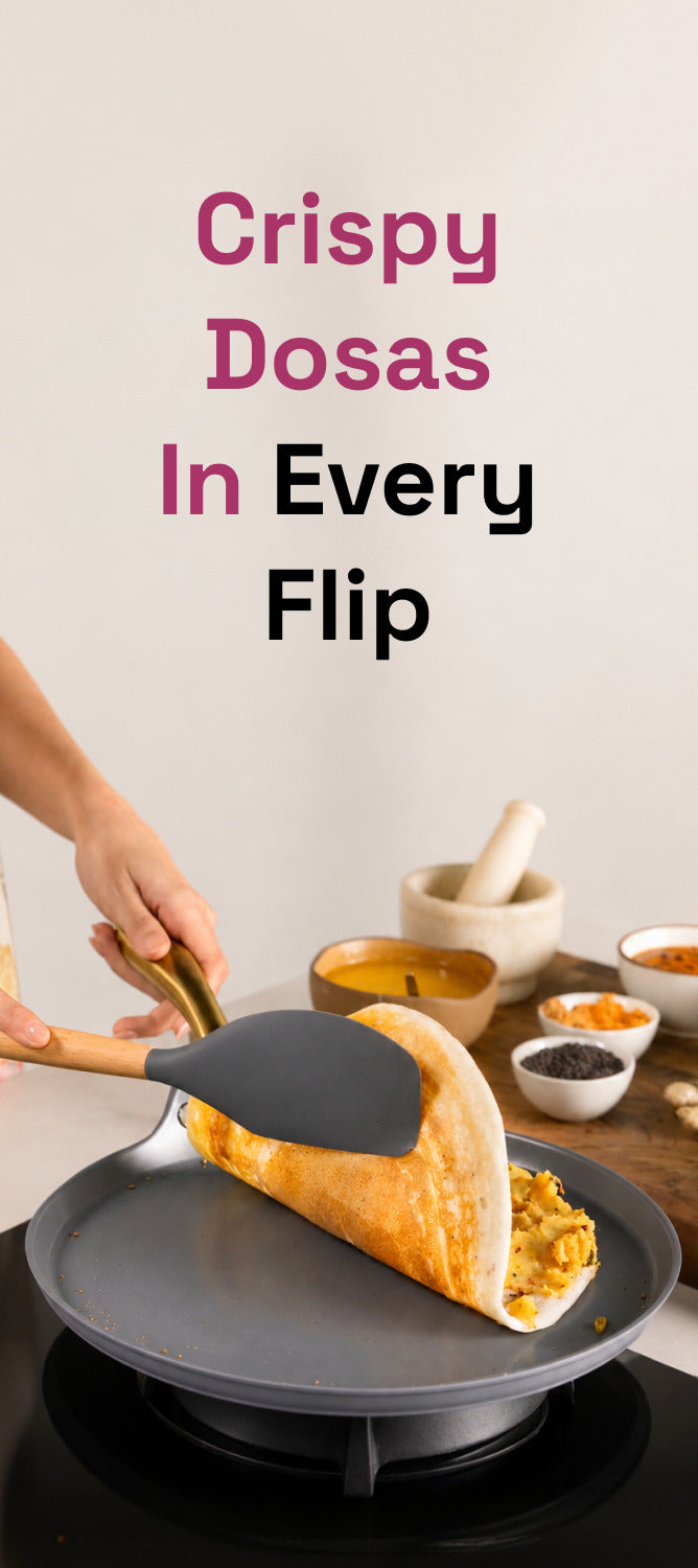 Crispy dosas in every flip with the Asai Ceramic Dosa Tawa