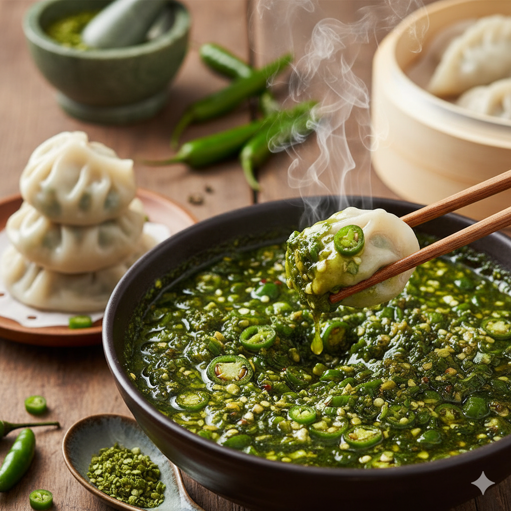 Super Spicy, Green Chili Oil: For Noodles, Dumplings & Grilled Meats