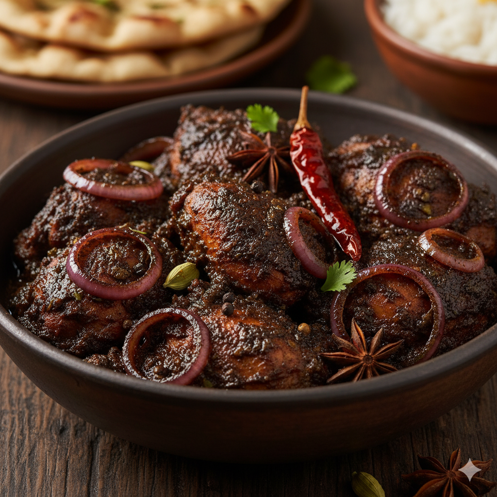 Kaali Chicken - A special home-style Bhuna Chicken