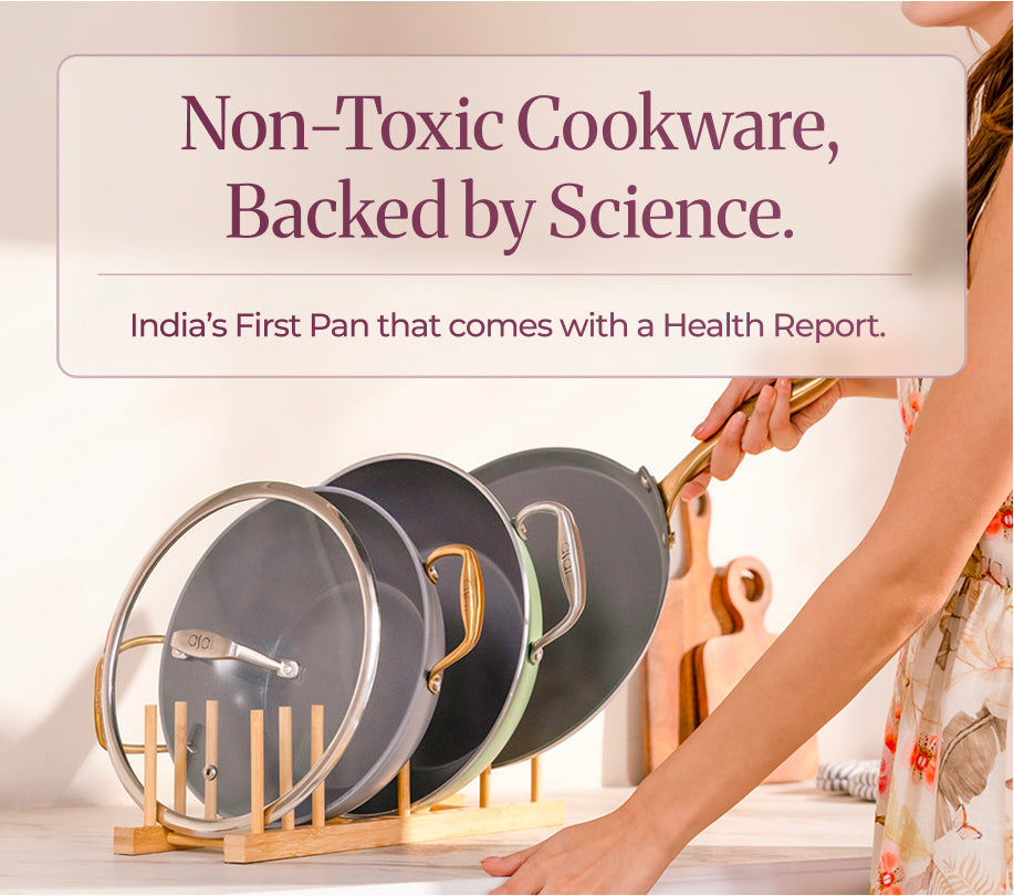 Top 10 non-toxic cookware brands in India 2026 — Asai ceramic kadai and tawa range with BIS IS 170:2019 and SGS/Intertek lab testing