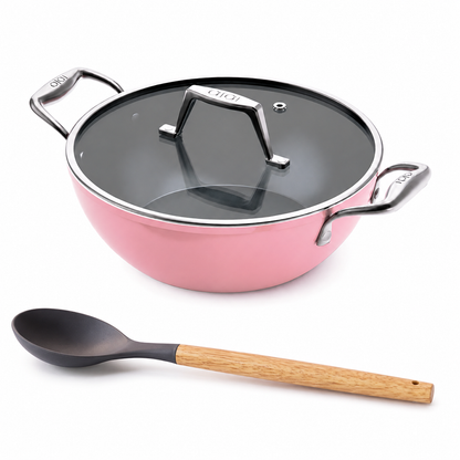 Kintsugi Pink Ceramic Kadai 2.5 Litre