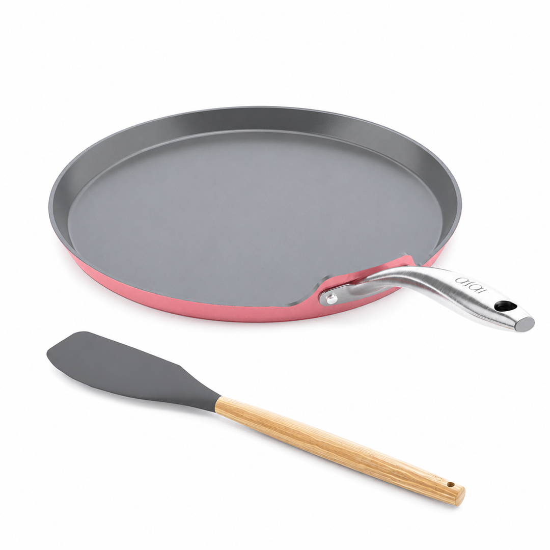 Kintsugi Pink Ceramic Dosa Tawa (28cm)