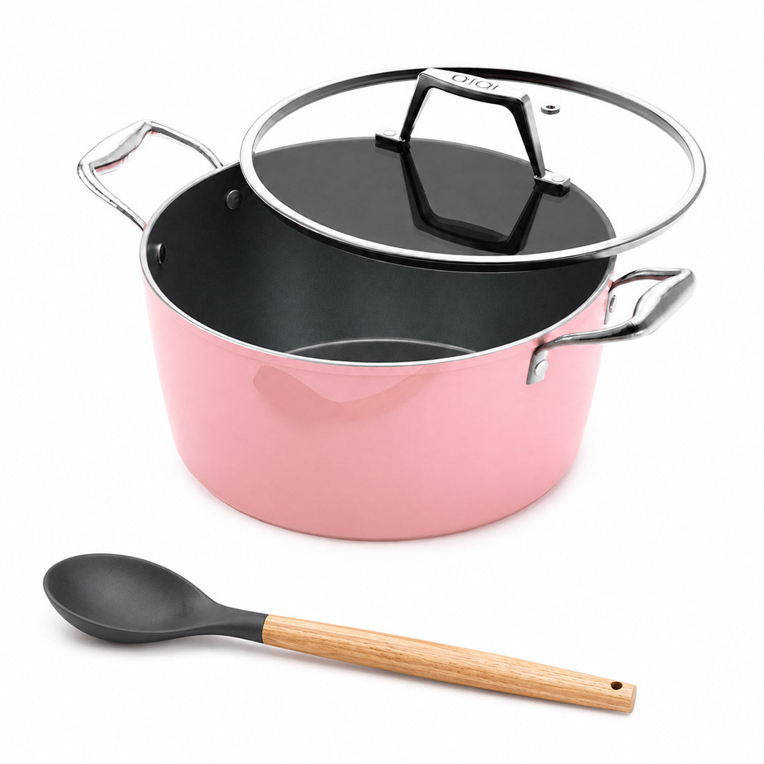 Kintsugi Pink Ceramic Dutch Oven  (4 L)