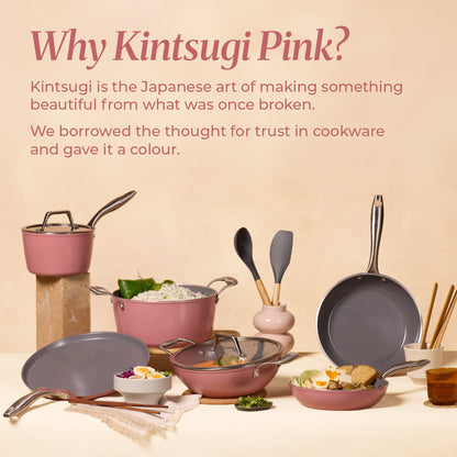 Kintsugi Pink Ceramic Dutch Oven  (4 L)